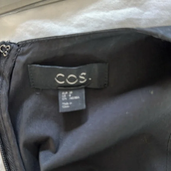 COS Classic Black Fit and Flare Cotton Dress, 8 - Picture 7 of 8